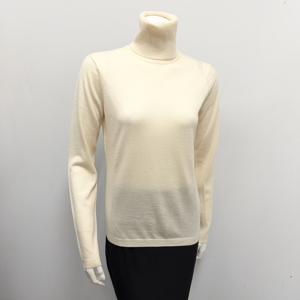 Faconnable Turtleneck Sweater Top Ecru NWT $175.00 Size S